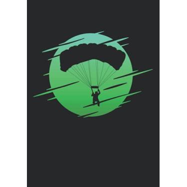 Imagem de Notizbuch A4 liniert mit Softcover Design: Skydiving Logo Fallschirmspringer Silhouette Skydiver: 120 linierte DIN A4 Seiten