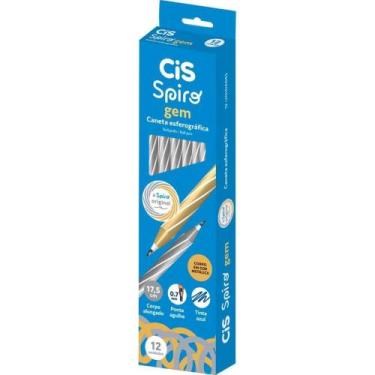 Imagem de Caneta Esferografica CIS Spiro GEM 0,7MM Prata T.AZ CX.C/12 - Sertic