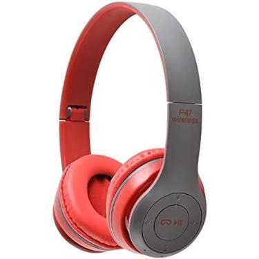 Imagem de Fone De Ouvido P47 Headphone Sem Fio Bluetooth Micro SD FM (vermelho)