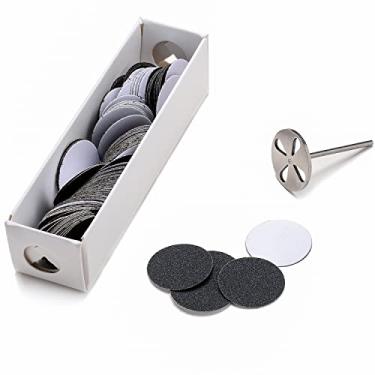 Imagem de ERUIKA 100Pcs Disco de Lixa E 1Pcs Broca de Metal, Haste 3/32 Disco de Lixa de Pedicure Substituível Broca para Remoção de Calos de Pele Morta Ferramentas de Lixa de Pé Elétricas (240#(Fina))