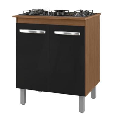 Imagem de Balcao Com Tampo 75 cm Para Cooktop 5 Bocas 9255 Savana Preto Mobbs