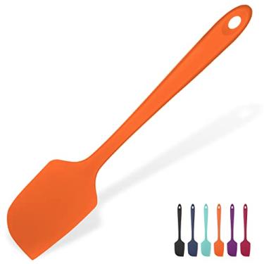 Imagem de Espátula grande de silicone resistente ao calor: UTaste, 28,9 ºC, alta temperatura, flexível, mistura de silicone de 28,9 cm, raspador de cozinha, raspador, assadeira, espalhador sem costura para cozinha antiaderente (laranja)