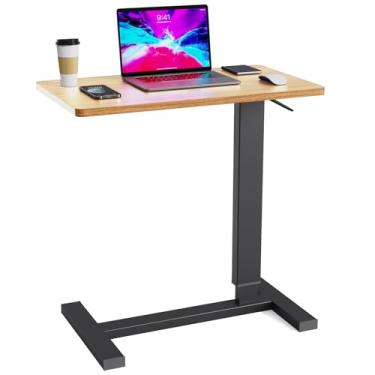 Imagem de Xankzi Mesa de cabeceira ajustável com rodas, mesa de cama de hospital para mesa de laptop com rodinhas domésticas, mesa móvel pneumática, bordo