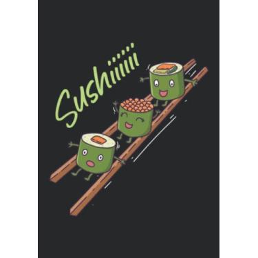 Imagem de Notizbuch A5 kariert mit Softcover Design: Japanisches Essen Japan Sushi Wasabi Maki: 120 karierte DIN A5 Seiten