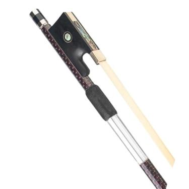 Imagem de Arco de violino de fibra de carbono trançado de tamanho 4/4 cauda de ébano de crina mongol leve e durável Arco violino prático
