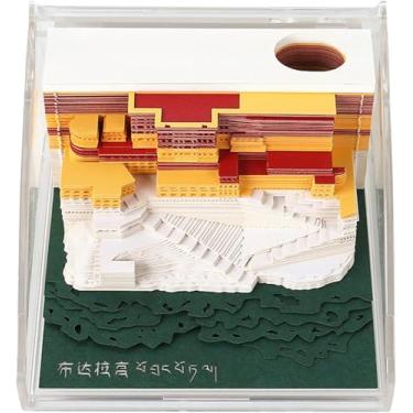 Imagem de Calendário 3D 2025 Palácio de Potala, Calendário 2025, Calendário de Notas Adesivas 3D, Bloco de notas de arte DIY para presente de decoração de escritório em casa (Palácio de Potala)