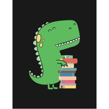 Imagem de Notebook: Book Lover Libary Dinosaur: Journal Notebook Best Gifts For Anyone 8.5x11 100 Pages