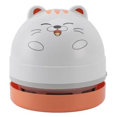 Imagem de Aspirador de pó de Mesa Portátil Mini Aspirador de pó de Mesa Com Escova de Limpeza de Bico de Vácuo para Limpeza de Migalhas de Poeira, Carro de Computador (Gato)