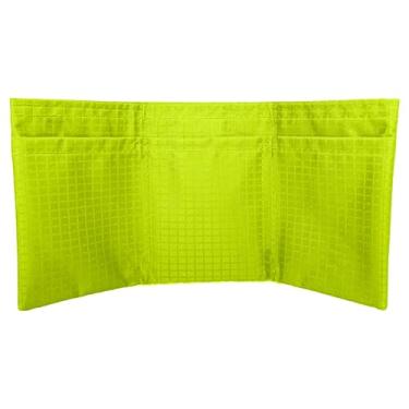 Imagem de Carteira minimalista ultrafina e ultrafina com três dobras para homens e mulheres. Vegano. Sem produtos de origem animal. Ótimo para bolso frontal. Parceiro de viagem ultracompacto (verde-limão),