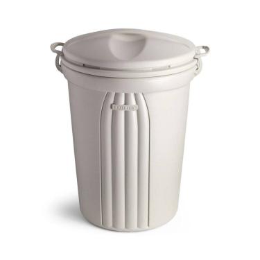 Imagem de Lixeira Plástica Grande 103 Litros Com Tampa Alças Cesto De Lixo Área Externa Bege - 292 Sanremo
