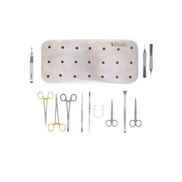 Imagem de Kit Instrumental Blefaroplastia 13 Itens - Social Instrumentos