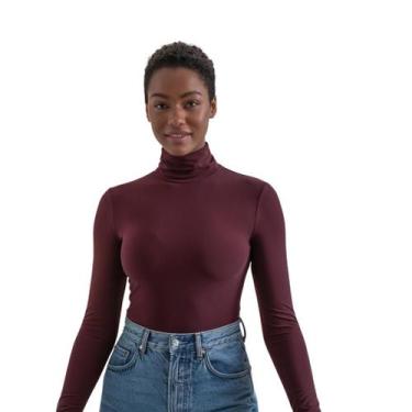 Imagem de Blusa Feminina Cacharrel Justa Manga Longa Gola Alta Basica Frio - Con