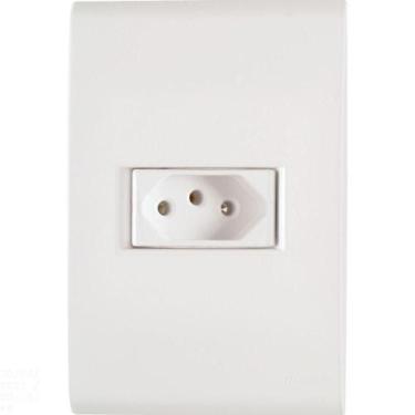 Imagem de Conjunto 4x2 Com 1 Tomada 2p+t Tramontina Liz 20 A 250 V Branco Tramon