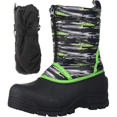 Imagem de Northside Icicle – Conjunto de botas e luvas de inverno para meninos e meninas, Black/Green, 5 Toddler