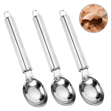 Imagem de Kit 3 colher de sorvete inox round - UNIK