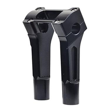 Imagem de Goldfire Kit de extensão de elevação para guidão reto Harley para guidão universal de 2,5 cm M8 Softail Street Bob Breakout 2018 2019 2020 2021 2022 (preto, 15 cm)