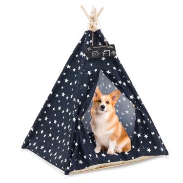 Imagem de NUKied Tenda De Tenda Para Animais De Estimação Para Cães E Gatos, Casinha De Cachorro Interna Portátil De 24 E 43 Polegadas Com Almofada Grossa, Tenda Lavável Para Gatos, Cama De Tenda Para Cães Inte