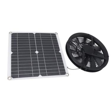 Imagem de Kit de Ventilador de Exaustão Solar de 12W Com Malha de Proteção de Metal, Energia Eficiente para Pequenas Gestas de Frango, Estufas, Casas de Estimação