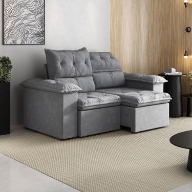 Imagem de Sofá Retrátil e Reclinável 200cm Cupuaçu Cabecasa Madeiramadeira Grafite