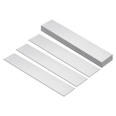 Imagem de PATIKIL Placas de nome em branco de 25,4 x 5 cm, pacote com 12 placas de nome gravadas personalizadas retangulares com gravação a laser para placas de identificação personalizadas, mesa de escritório,