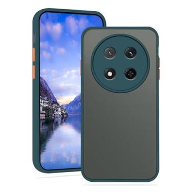 Imagem de Anlalish Compatível com Honor Magic 7 Lite Capa translúcida fosca, para Honor Magic 7 Lite, capa protetora de TPU à prova de choque (verde escuro)