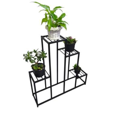 Imagem de Floreira de Chão em Metal Preto fosco Para Vaso de Plantas