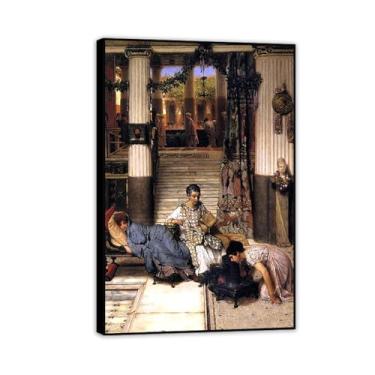 Imagem de Impressões emolduradas em preto The Convalescent por Lawrence Alma Tadema, reprodução de pintura a óleo, impressão giclée em tela, arte de parede pronta para pendurar para decoração de quarto de casa.