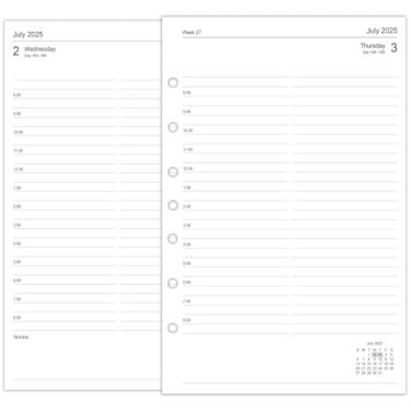 Imagem de newestor Refil de agenda diária 2025-2026 para mini fichários, dia em uma página, julho de 2025 a junho de 2026, 14 cm x 21 cm, 7 furos