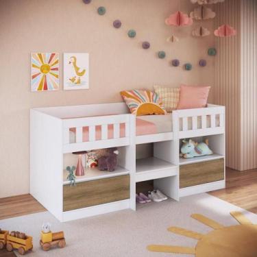 Imagem de Cama Alta Infantil com Portas 80 Ilha Bela Mel - Art in Móveis