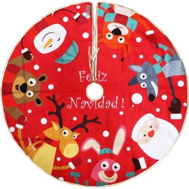 Imagem de Saia De Árvore Natal Temática Natalino Noel Rena Urso 120cm - Genérico