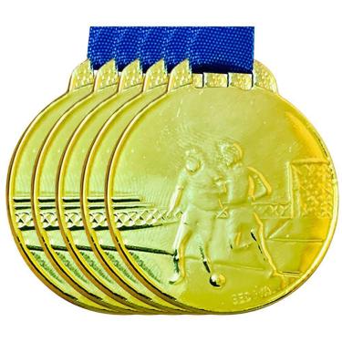 Imagem de Kit 5 Medalhas 3,5cm Futebol Futsal Campeonato Premiação ouro