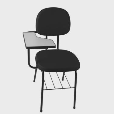 Imagem de Kit 50 Cadeiras Universitária Secretária com Porta Livros