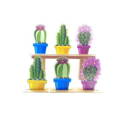 Imagem de Kit Display de Mesa 6 Peças Para Festa Cacto mdf