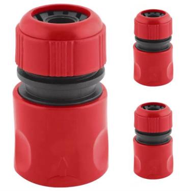 Imagem de 3 Engate Rápido Fêmea Mangueira de Jardim 1/2'' Com Bloqueador de Água