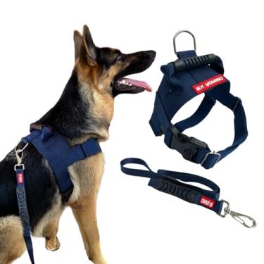 Imagem de Coleira Peitoral Tático G com Guia - Canadá K9 Acessórios - Golden Retriever, Labrador, Pitbull, Rottweiler, Cane Corso, Doberman, Pastores Alemão, American Bulldog, Malinois (azul marinho)