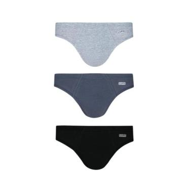 Imagem de Kit com 3 Cuecas Adulto Slip  100% Algodão Lupo 515-089, 0901, Cinza m