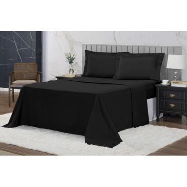 Imagem de Jogo De Lençol Roupa De Cama 400 Fios Com Aba 4 Peças Queen - Riffo St
