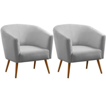 Imagem de Kit 2 Poltronas para Sala e Escritório Pé Palito Belize - Konfort, Vel