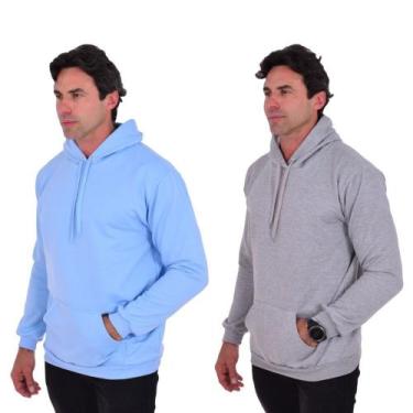 Imagem de Kit 2 Moletom Masculino Confortável Macio Frio Com Capuz - Alice, Cinz