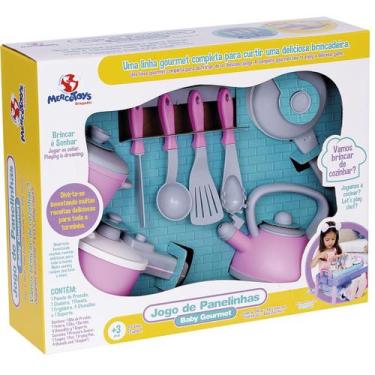 Imagem de Jogo de Panelinhas Baby Gourmet Rosa Brinquedo para Meninas + 3 anos -