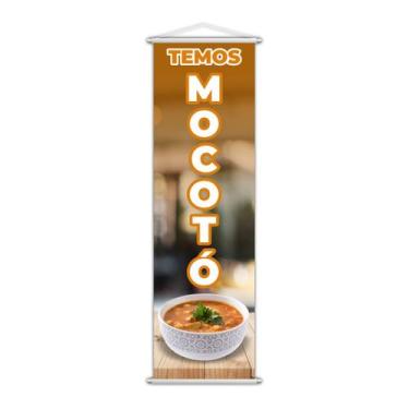 Imagem de Banner Temos Mocotó Comida Restaurante Lona 100x30cm - PlimShop