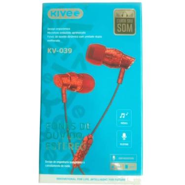 Imagem de Kive KV-039 Fone de Ouvido Estéreo com Microfone, Design Ergonômico, Cabo Trançado.
