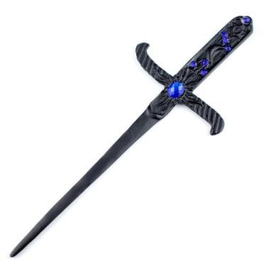 Imagem de Athame Metal Negro 19 cm Pedras Azul - Lua Mística - 100% Original - L
