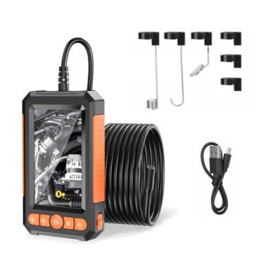 Imagem de Endoscópio industrial, câmera de inspeção de endoscópio de 4,3 polegadas, câmera portátil de 8 mm com 8 luzes LED