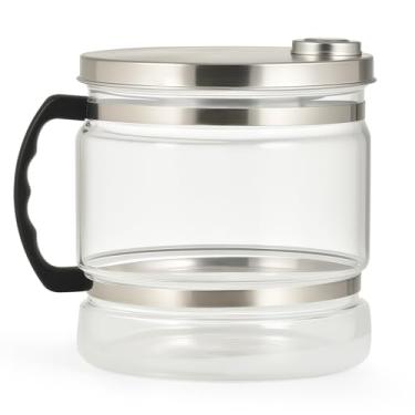 Imagem de CO-Z Recipiente de água de 4 litros para destilador, recipiente de água destilada de vidro de 6L com fundo antiderrapante, pote de água destilada de substituição de bancada, recipiente de vidro para