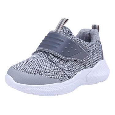 Imagem de COODO Tênis esportivo de corrida para meninos e meninas, Cinza claro, 21