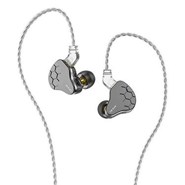 Imagem de Fone de ouvido intra-auricular KBEAR Lark 1BA+1DD, HiFi Bass intra-auricular, fones de ouvido com fio IEM, fones de ouvido estéreo HiFi com cancelamento de ruído com cabo de 2 pinos de 0,75 mm (sem microfone, cinza)