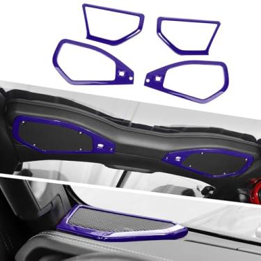 Imagem de Jimen Capa para alto-falante JL/JT, 4 peças de capa de alto-falante A e acabamento de alto-falante de teto acessórios internos compatíveis com Jeep Wrangler JL JLU e Jeep Gladiator JT 2024+ (roxo)