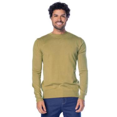 Imagem de Suéter Masculino Dixie Liso Gola Careca Verde Musgo, Verde escuro, G