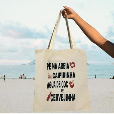 Imagem de Bolsa Ecobag 100% Algodão tema Pé na Areia - armazze